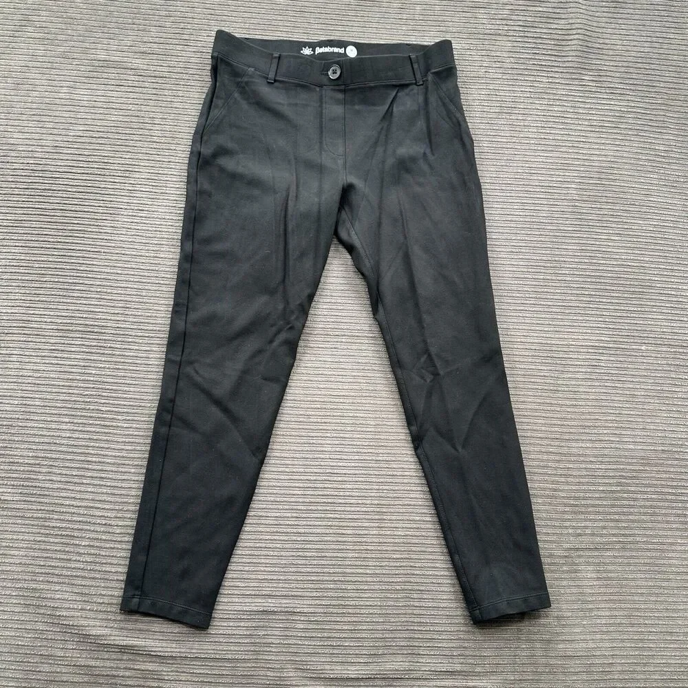 Betabrand Crop Classic Dress Pant‎ Women Medium Petite Black Rayon Office.